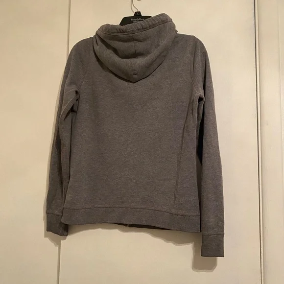 Abercrombie & Fitch Heather Grey Long Sleeve Drawstring Hoodie, Kangaroo Pocket - Picture 2 of 5